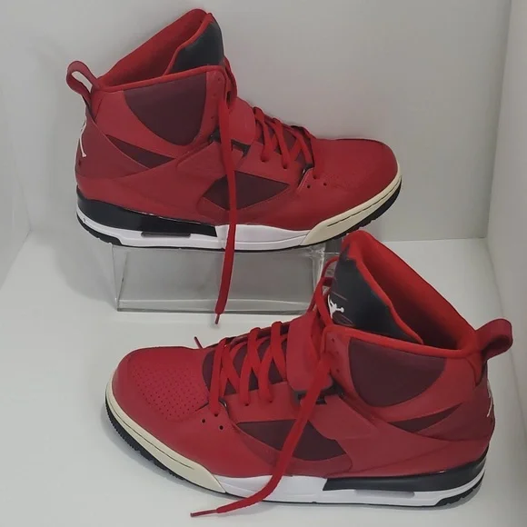 Jordan Flight 45 High Men Basketball, Size 11½, Red - Picture 4 of 15